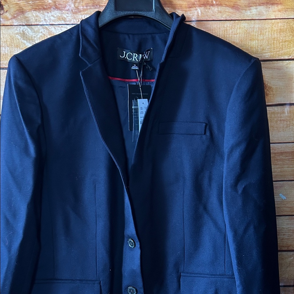 J. Crew Standing collar blazer in wool-blend flannel Size 14 NWT - Picture 4 of 8